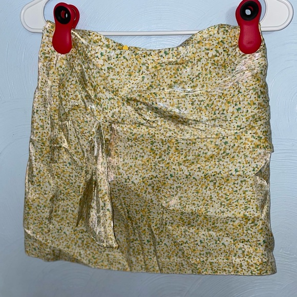 NWT Women’s Small Sabina Musayev Anthropologie Yellow Floral Mini Skirt - Picture 3 of 5